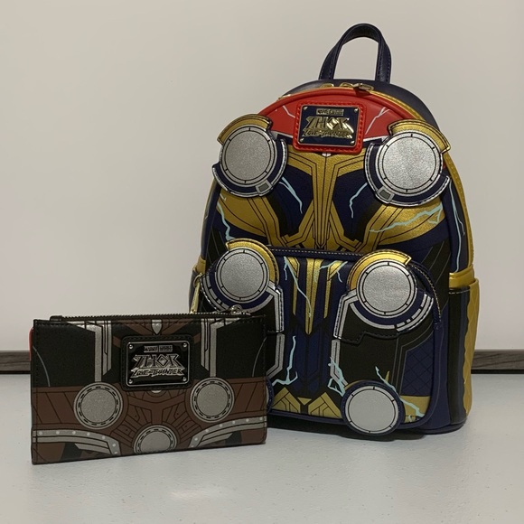 Loungefly Marvel Thor Love & Thunder Cosplay Mini Backpack & Wallet - Picture 13 of 13
